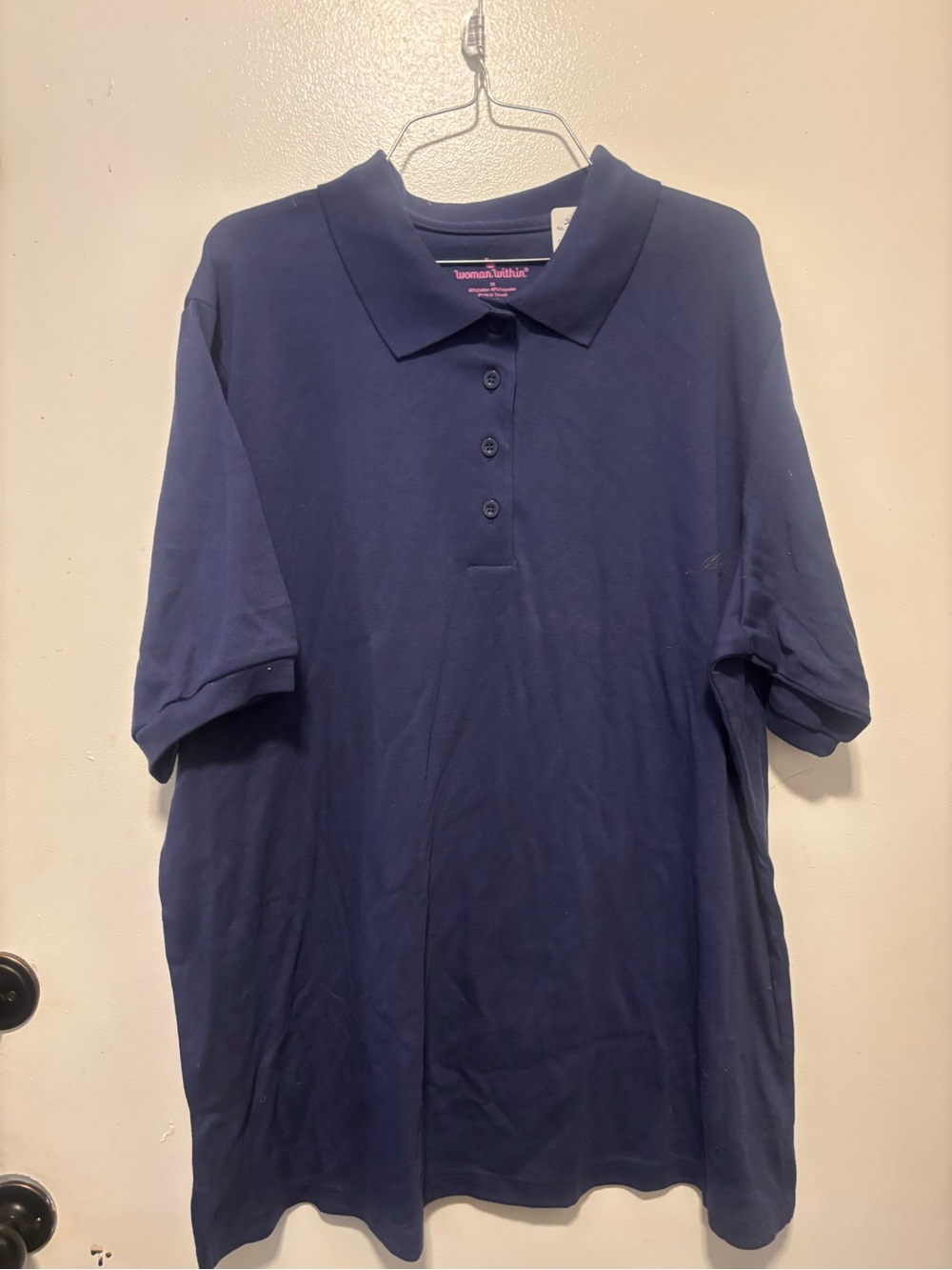 David Taylor Dark Navy Polo Shirt with Button Placket